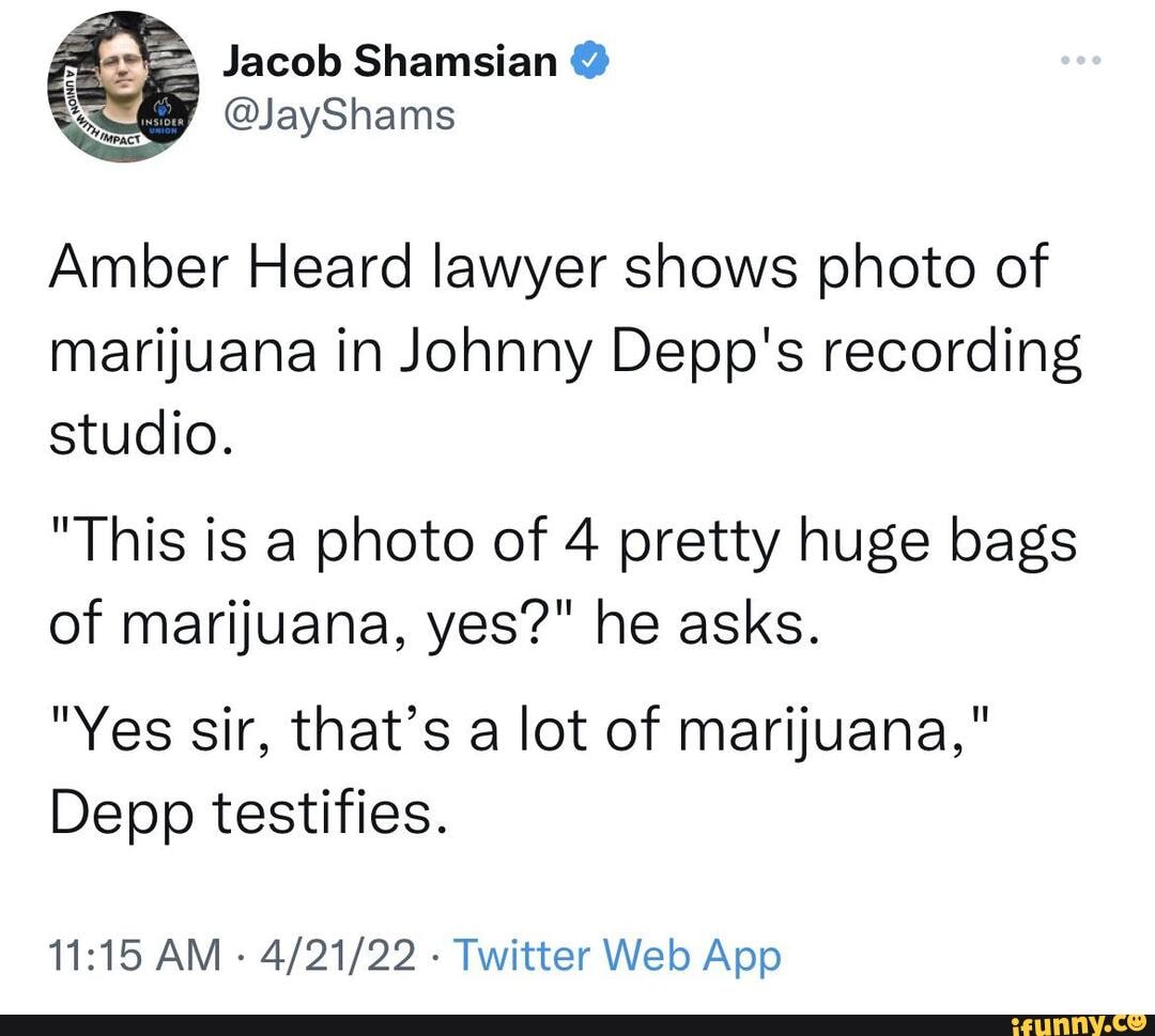 Amber Heard lawyer shows photo of marijuana in Johnny Depp's recording