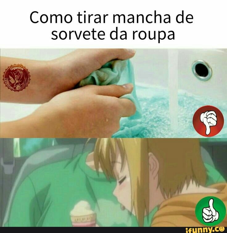 Como tirar mancha de
sorvete da roupa