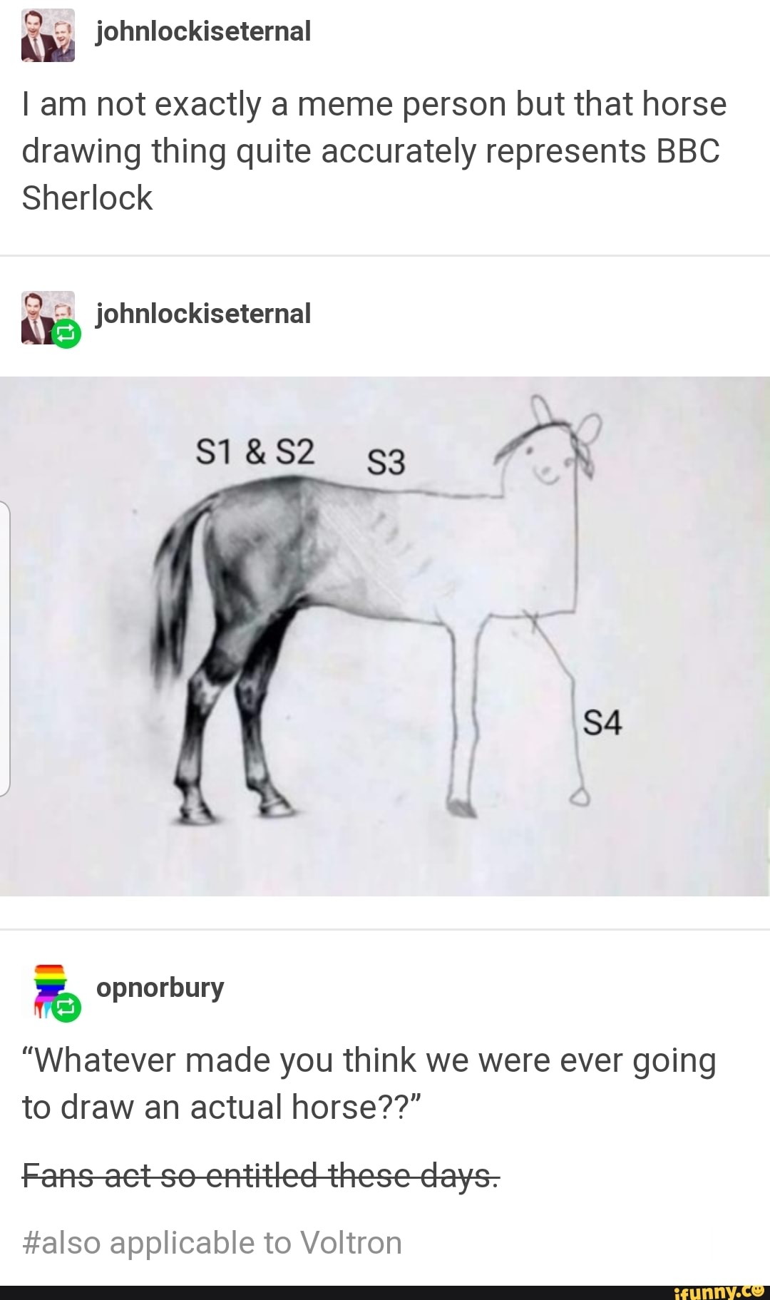 I Am Not Exactly A Meme Person But That Horse Drawing Thing Quite Accurately Represents Bbc Sheï¬ock Whatever Made You Think We Were Ever Going To Draw An Actual Horse Ifunny The image has been used to describe the feeling of being rushed. meme person but that horse drawing