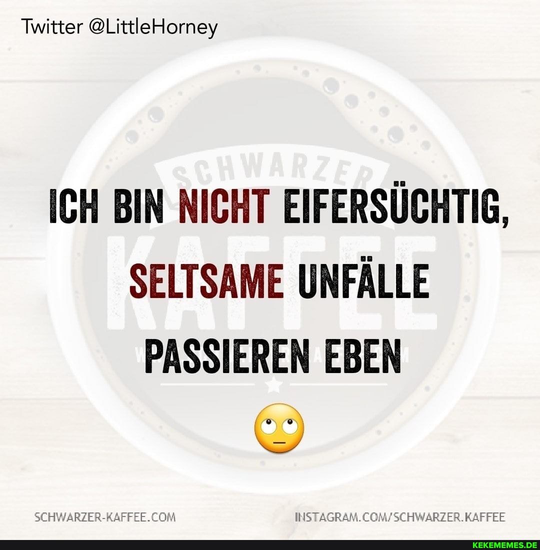 Twitter @LittleHorney
ICH BIN NICHT EIFERSÜCHTIG,
SELTSAME UNFÄLLE PASSIEREN EBEN