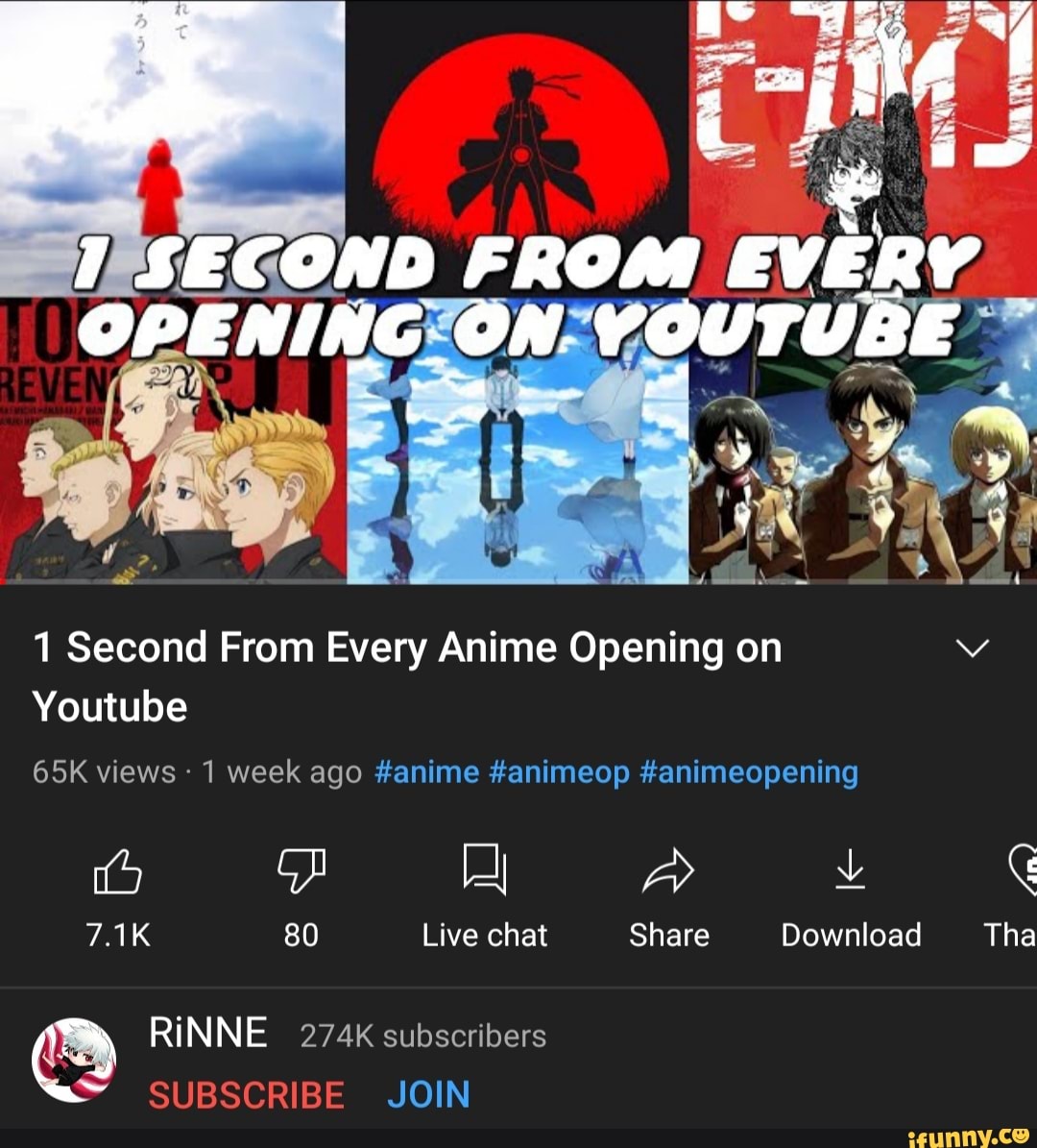 Second From Every Op Ening On Voutube 1 Second From Every Anime Opening On Vv Youtube