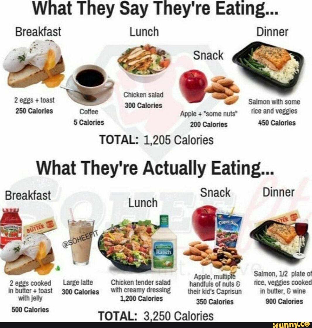 What They Say They're Eating... Breakfast Lunch Dinner Snack Chicken ...