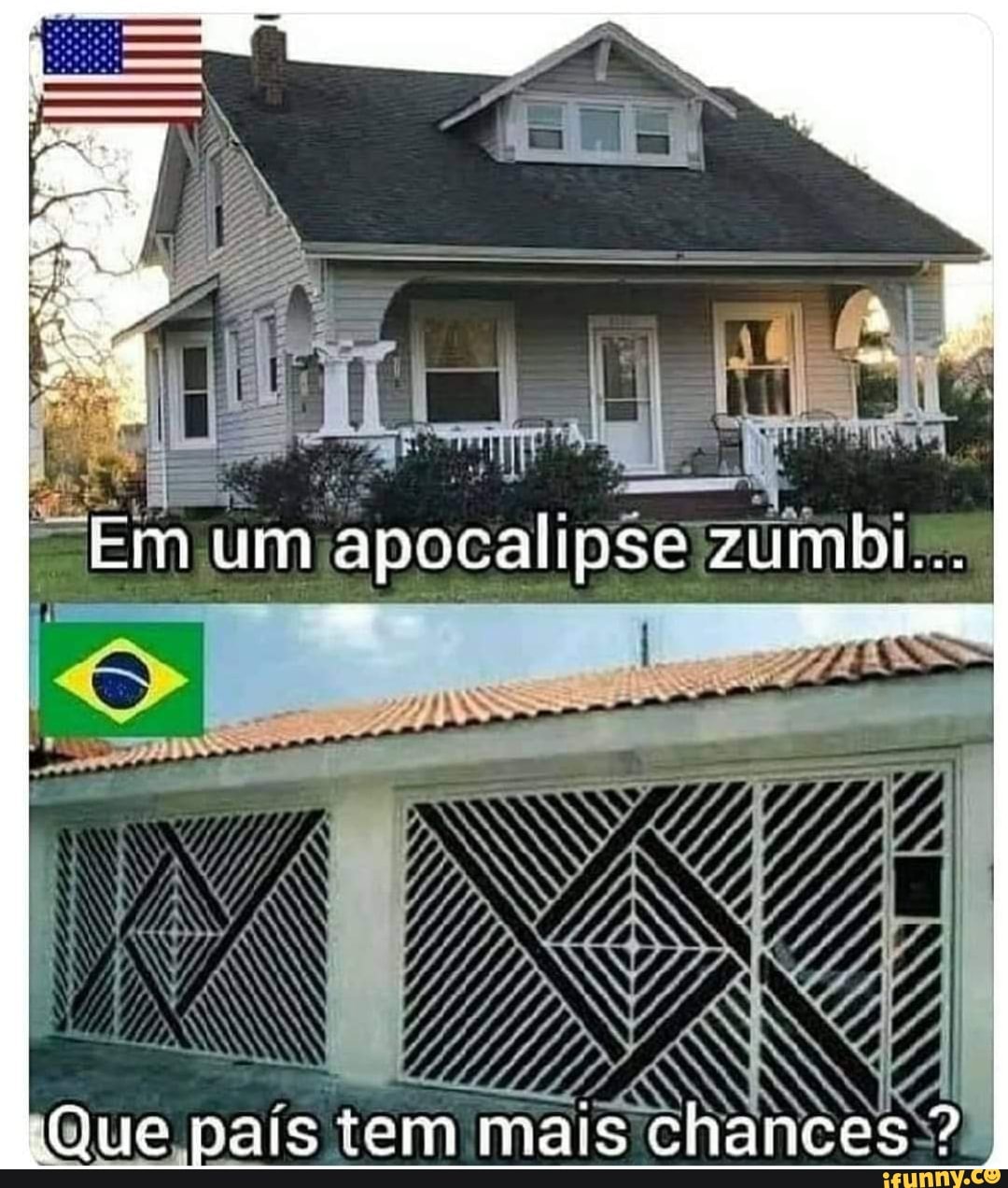 da
Em um apocalipse zumbi.
'Que pals tem mais chances ?