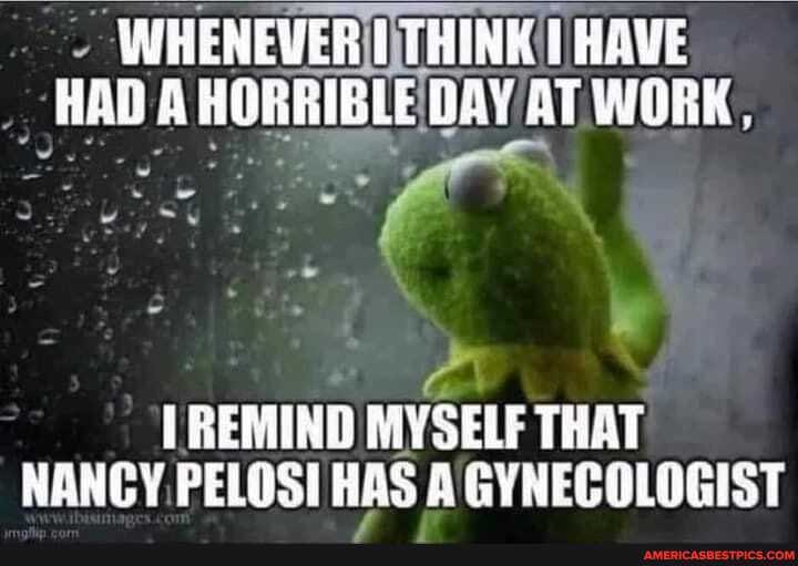 WHENEVER I HAVE HAD DAY AT WORK,
REMIND MYSELF THAT NANCY. PELOS! HAS A GYNECOLOGIST