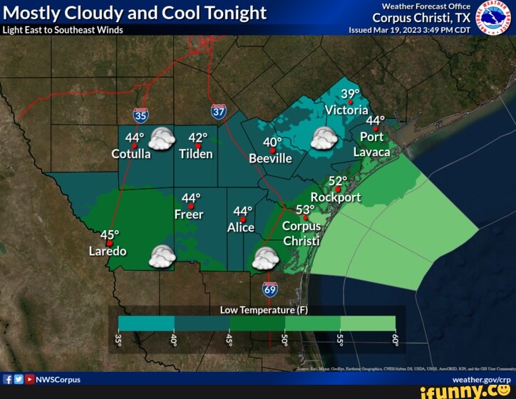Weather Forecast Office Mostly Cloudy and Cool Tonight (Corpus Christi