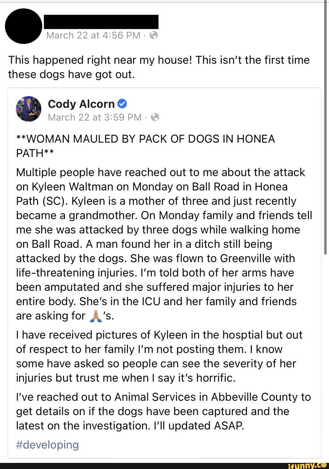 Kyleen Waltman mauled by pit bulls both arms amputated, leg