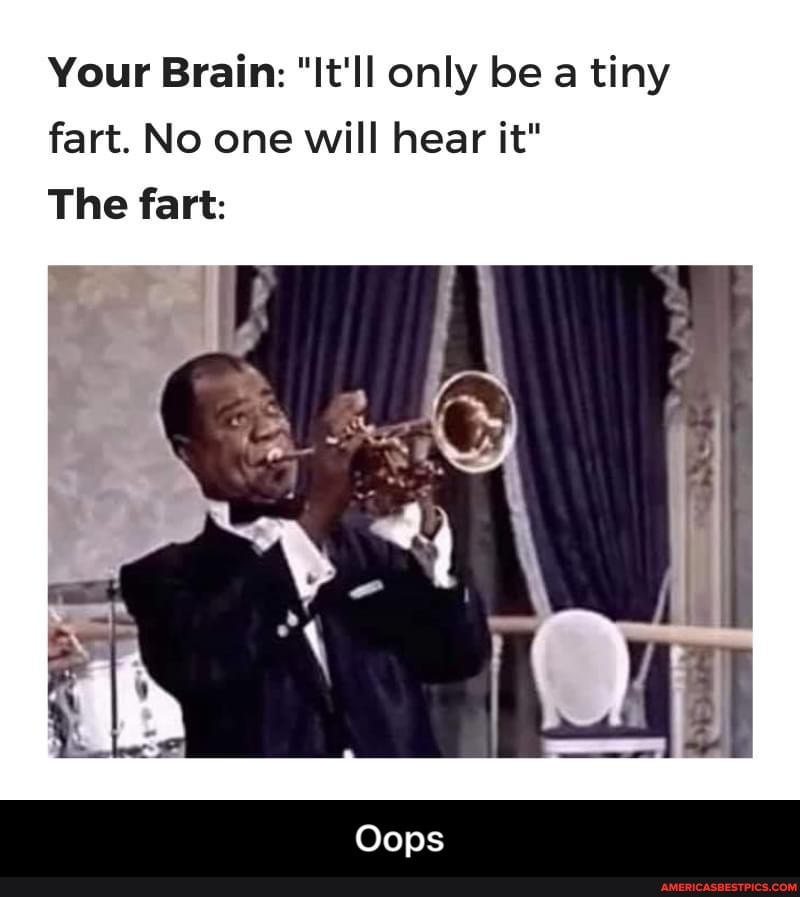 Your Brain: "It'll only be a tiny fart. No one will hear it"
The fart:
Oops - Oops
