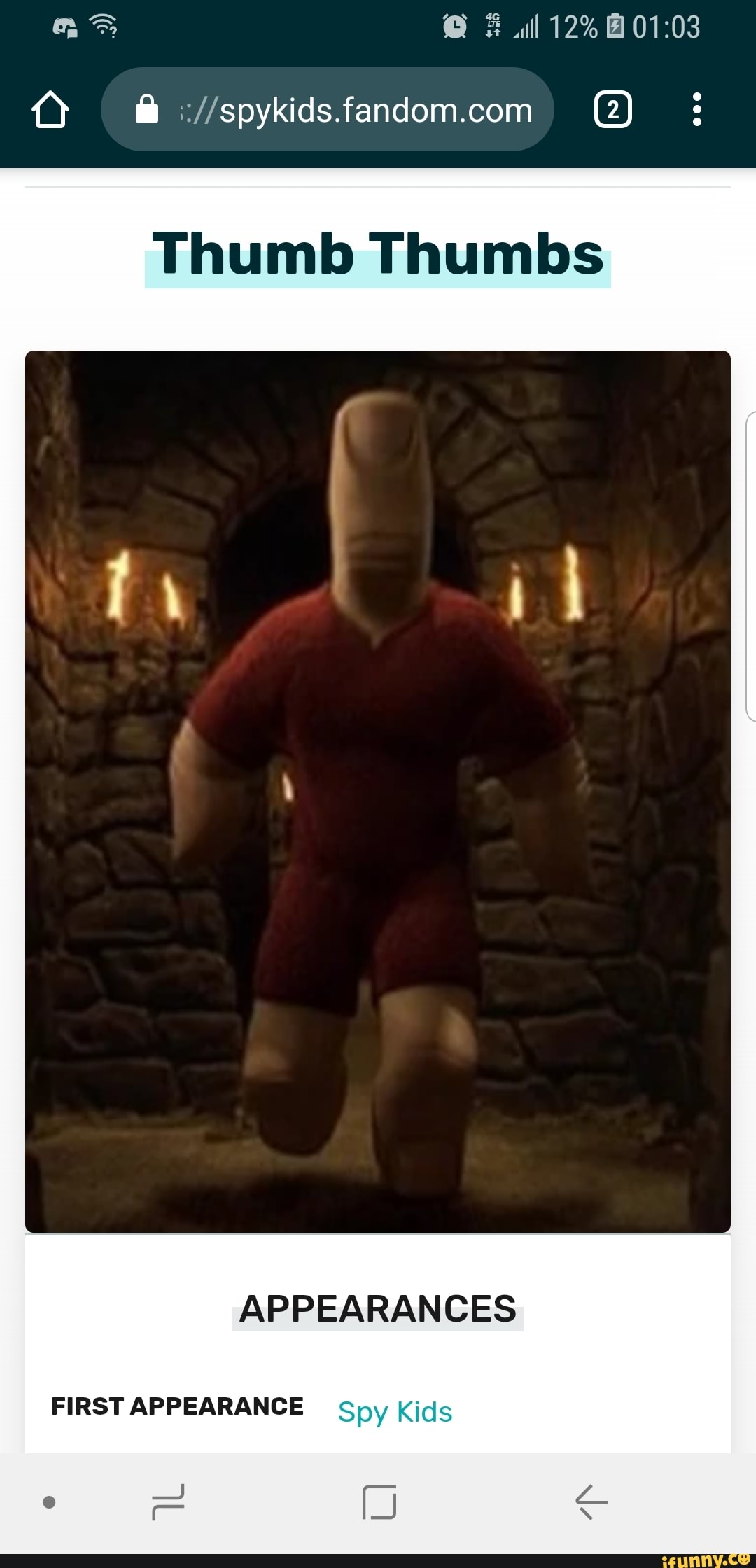 O & :://spykids.fandom.com G] Thumb Thumbs APPEARANCES FIRSTAPPEARANCE ...