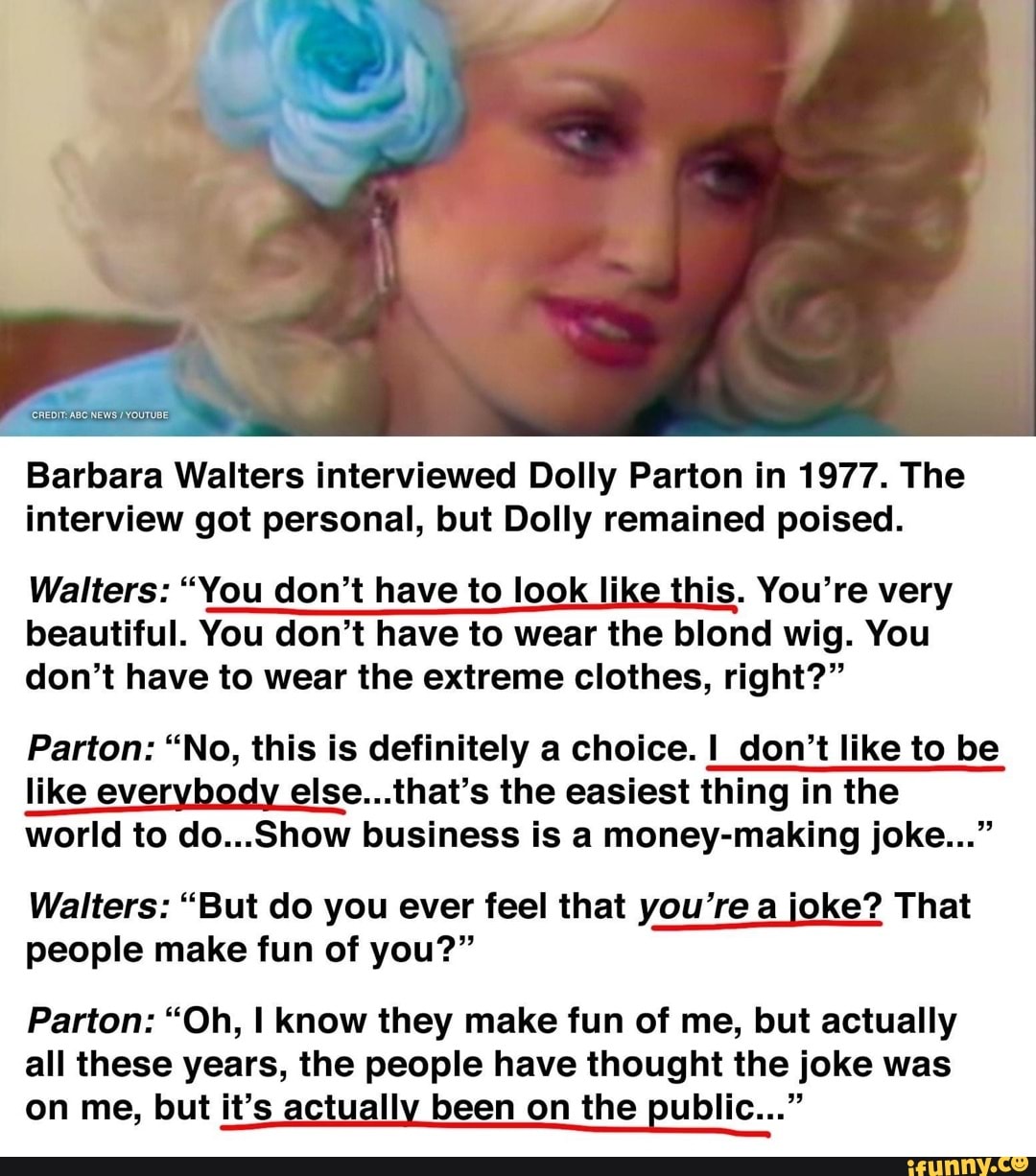 Barbara Walters Interviewed Dolly Parton In 1977. The Interview Got ...