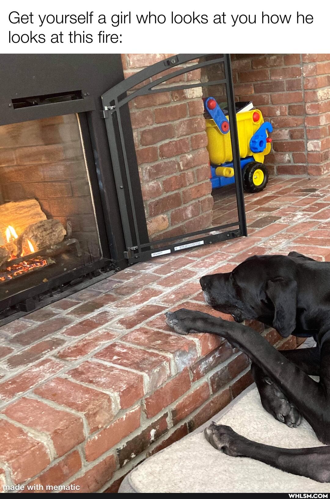 Get yourself a girl who looks at you how he
looks at this fire:
w" on