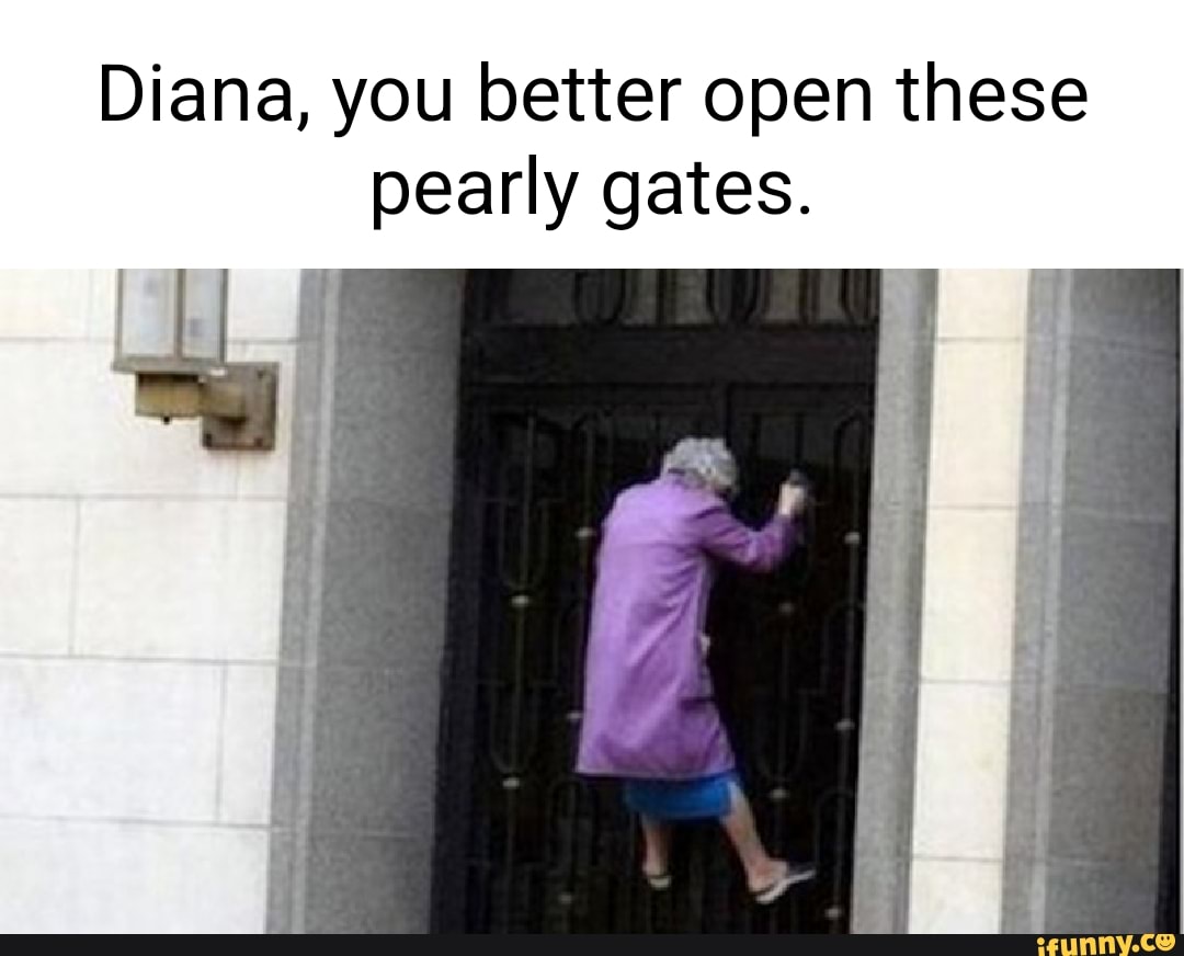 Diana, you better open these pearly gates. - iFunny