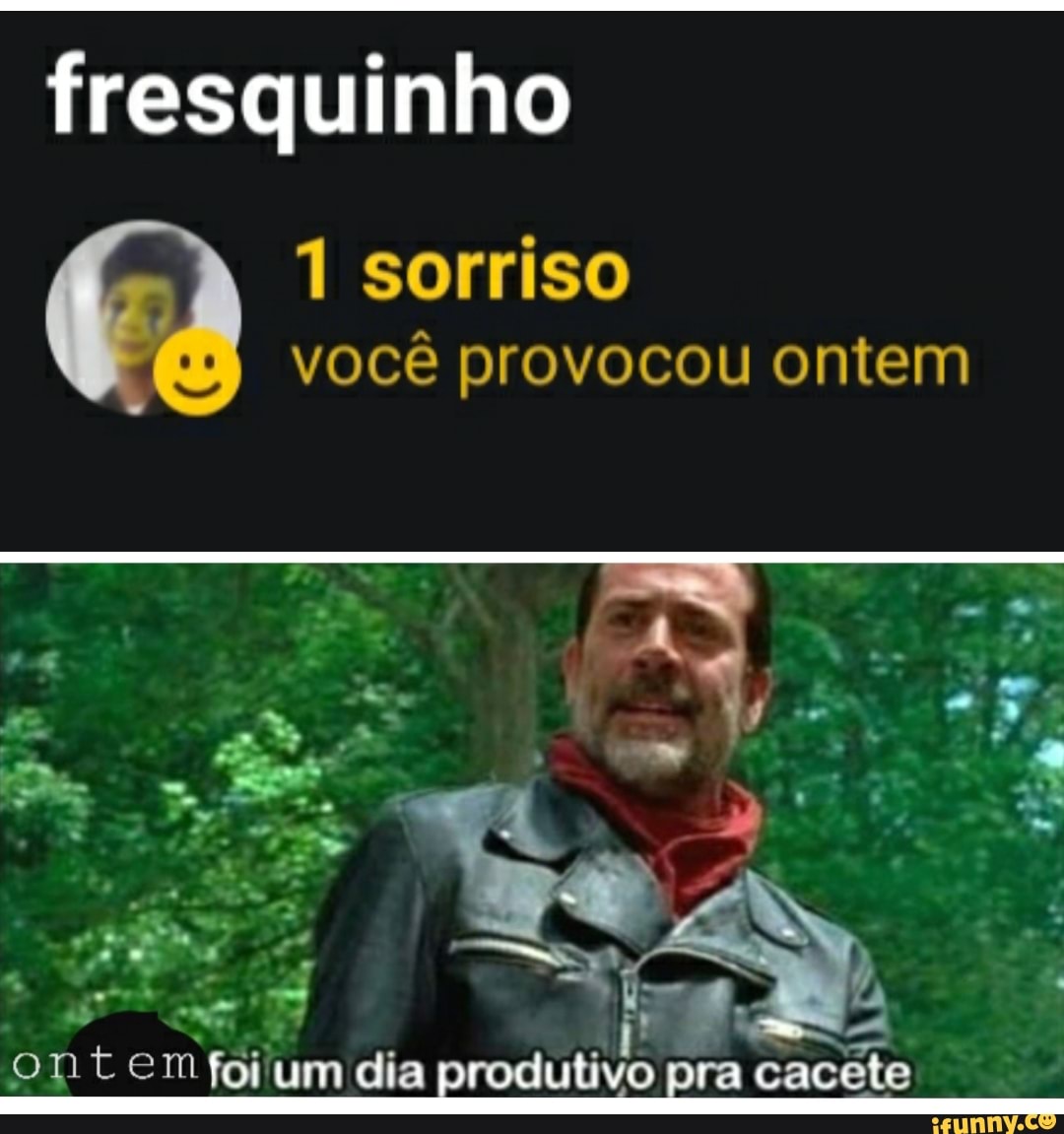 fresquinho
1 sorriso
você provocou ontem
Er
es
ont em
foium dia
produtivo pra cacete