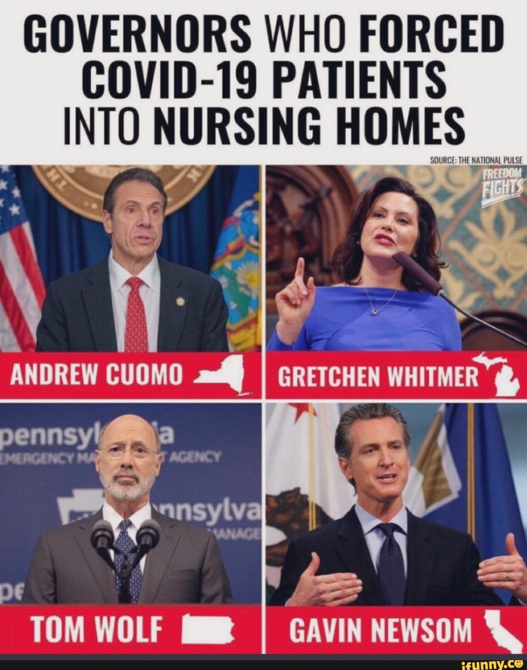 GOVERNORS WHO FORCED COVID-19 PATIENTS INTO NURSING HOMES I - iFunny :)