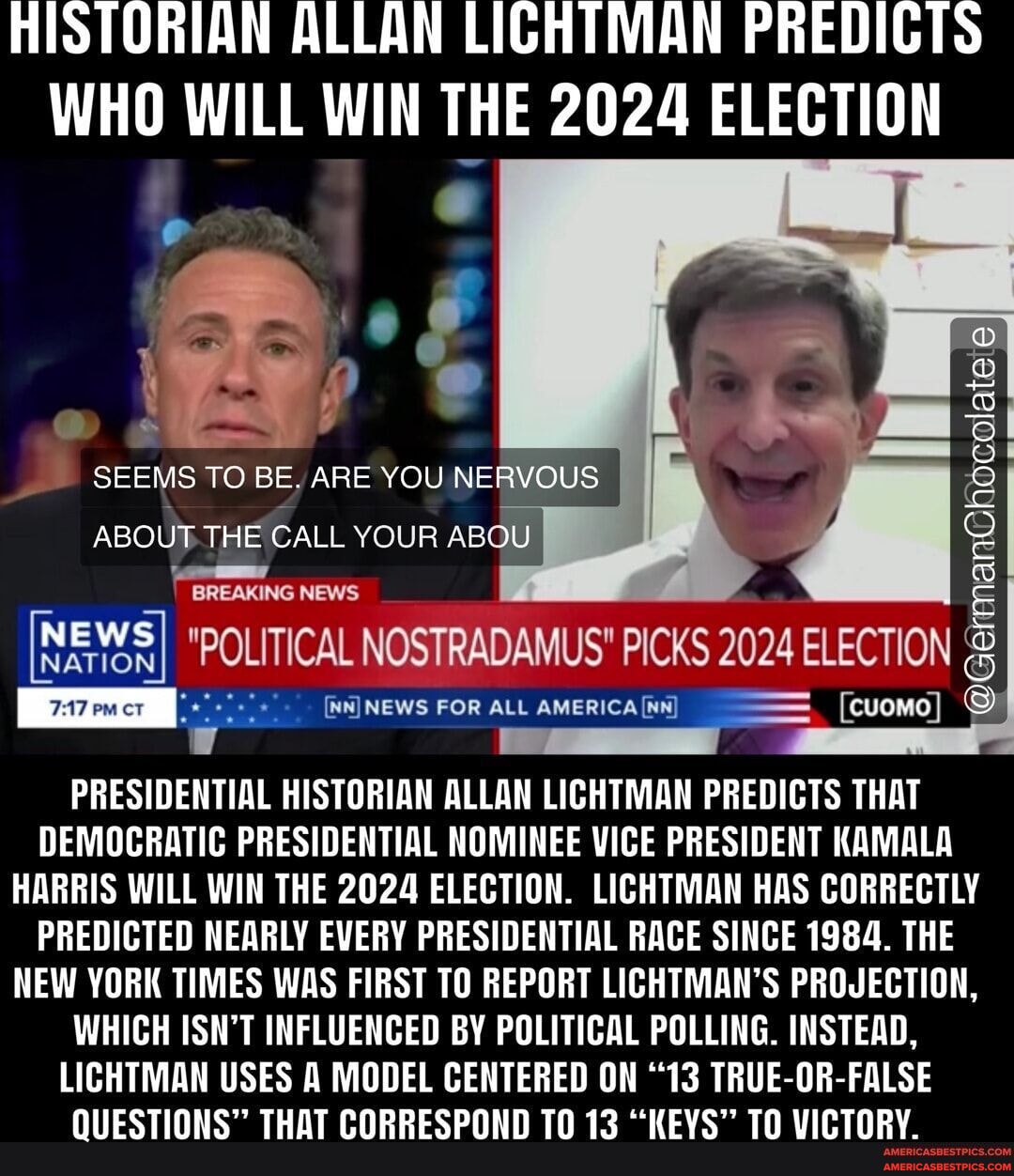 HISTORIAN ALLAN LIGHTMAN PREDICTS WHO WILL WIN THE 2024 ELECTION SEEMS