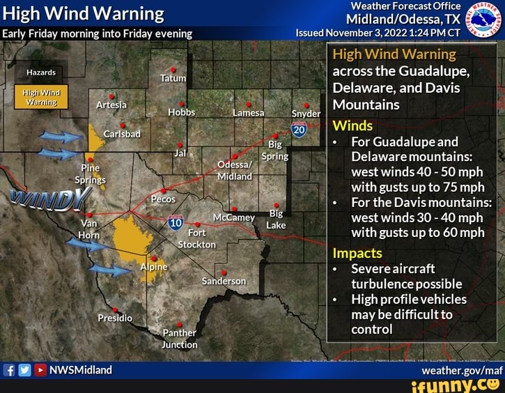 High Wind Warning Early Friday morning into Friday evening Weather