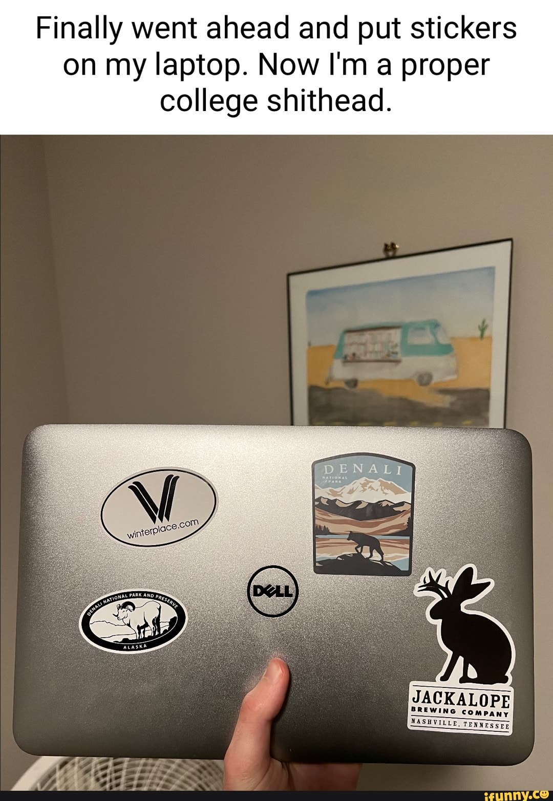 Finally went ahead and put stickers on my laptop. Now I'm a proper