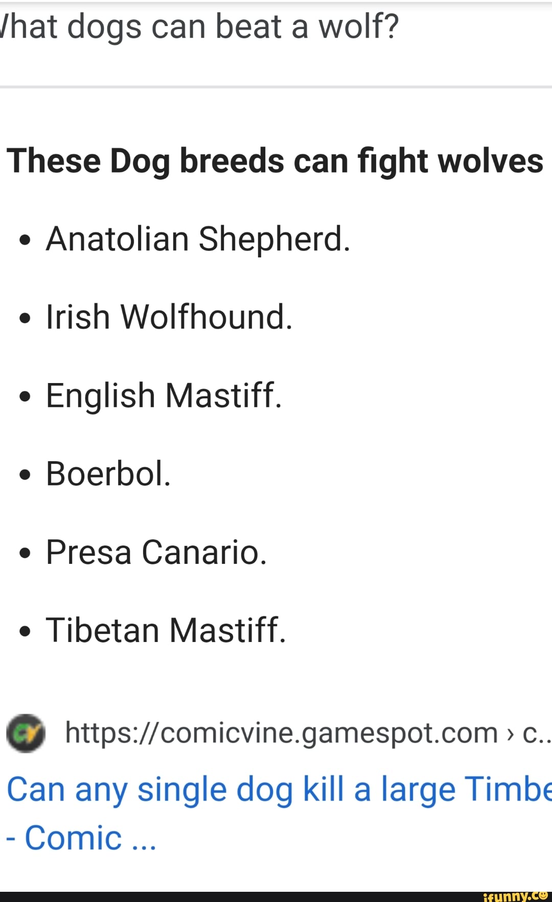 Lhat dogs can beat a wolf? These Dog breeds can ﬁght wolves . Anatolian