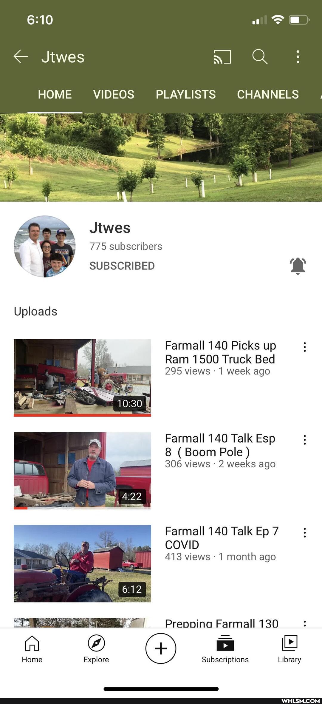 Jtwes
off)
HOME VIDEOS PLAYLISTS CHANNELS
Jtwes
775 subscribers
SUBSCRIBED
Uploads
Farmall 140 Picks up
Ram 1500 Truck Bed
295 views 1 week ago
Farmall 140 Talk Esp
8 (Boom Pole )
306 views 2 weeks ago
Farmall 140 Talk Ep 7
COVID
413 views 1 month ago
! Preppina Farmall 130
os
Home Explore Subscriptions Library