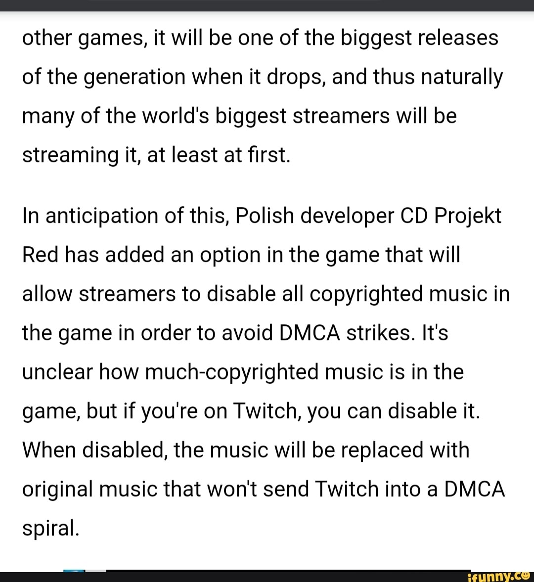 Other games, it will be one of the biggest releases of the generation