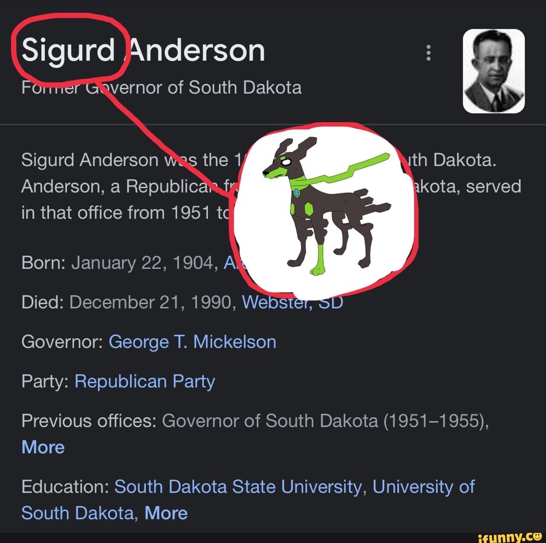 Sigurd Anderson Founer Governor Of South Dakota Sigurd Anderson Was The