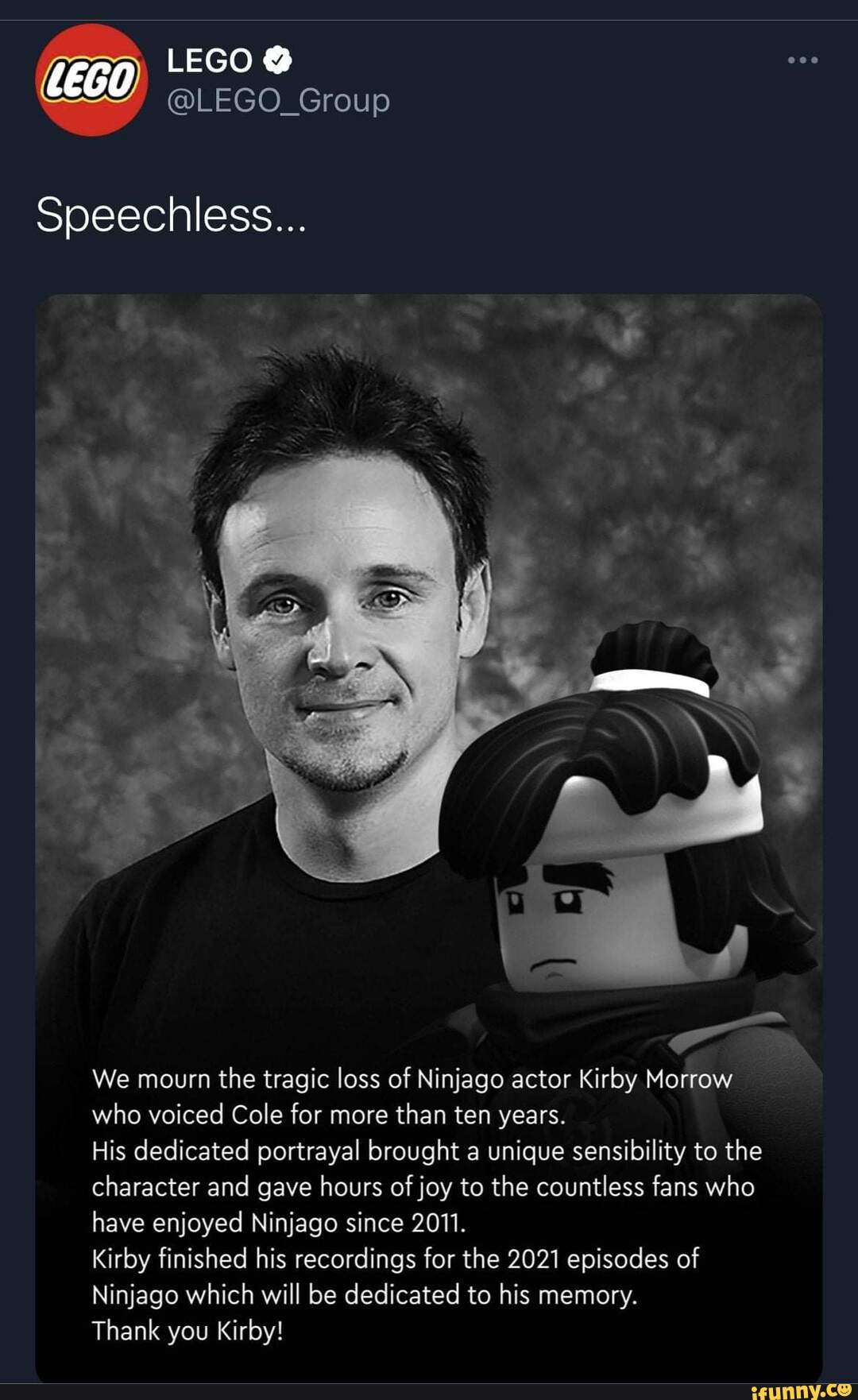 Awww.... LEGO CECO} LEGO_Group Speechless... We mourn the tragic