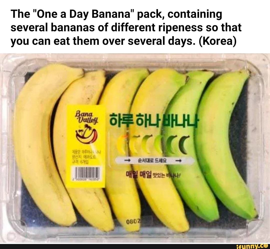 The "One a Day Banana" pack, containing several bananas of different ripeness so that you can