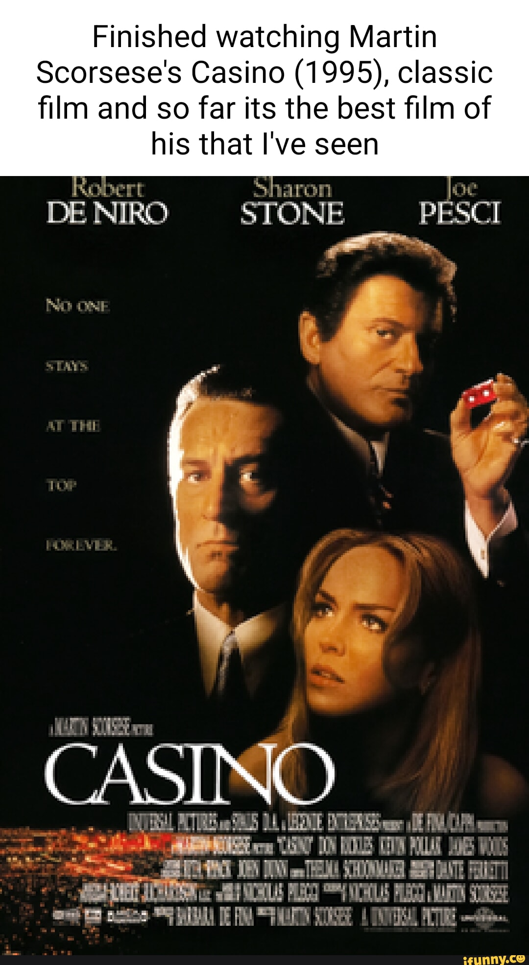 Finished watching Martin Scorsese s Casino 1995 classic film