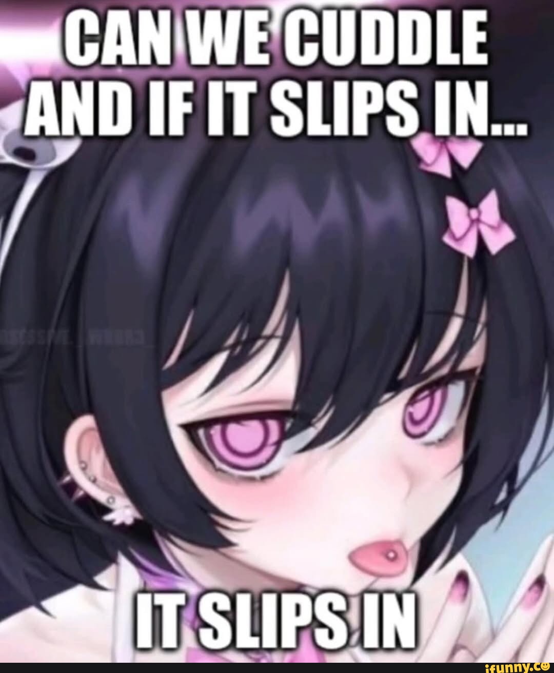 = CAN CUDDLE AND IF IT SLIPS IN... -*1TSLIPSIN - iFunny