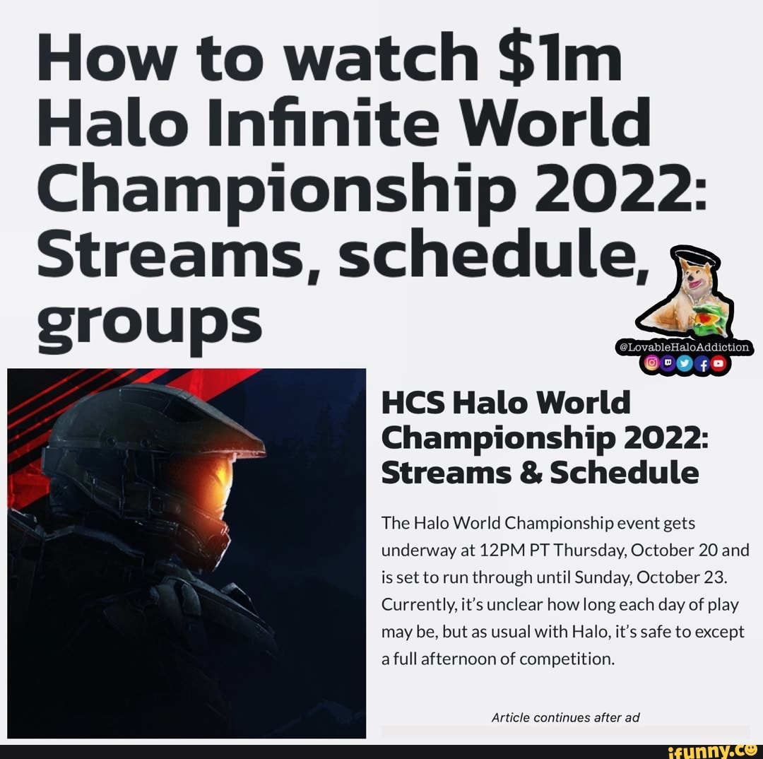 How to watch Halo Infinite World Championship 2022 Streams, schedule