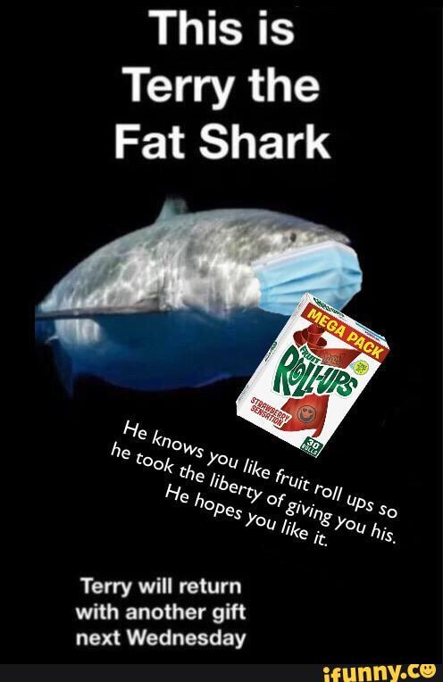 This is
Terry the
Fat Shark
Terry will return with another gift next Wednesday