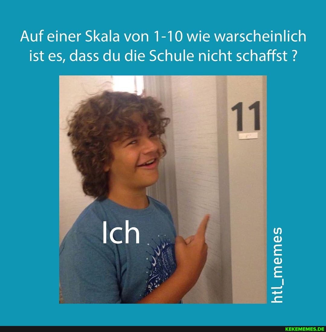 Auf einer Skala von 1-10 wie warscheinlich ist es, dass du die Schule nicht schaffst ?
Ich
htl_Lmemes