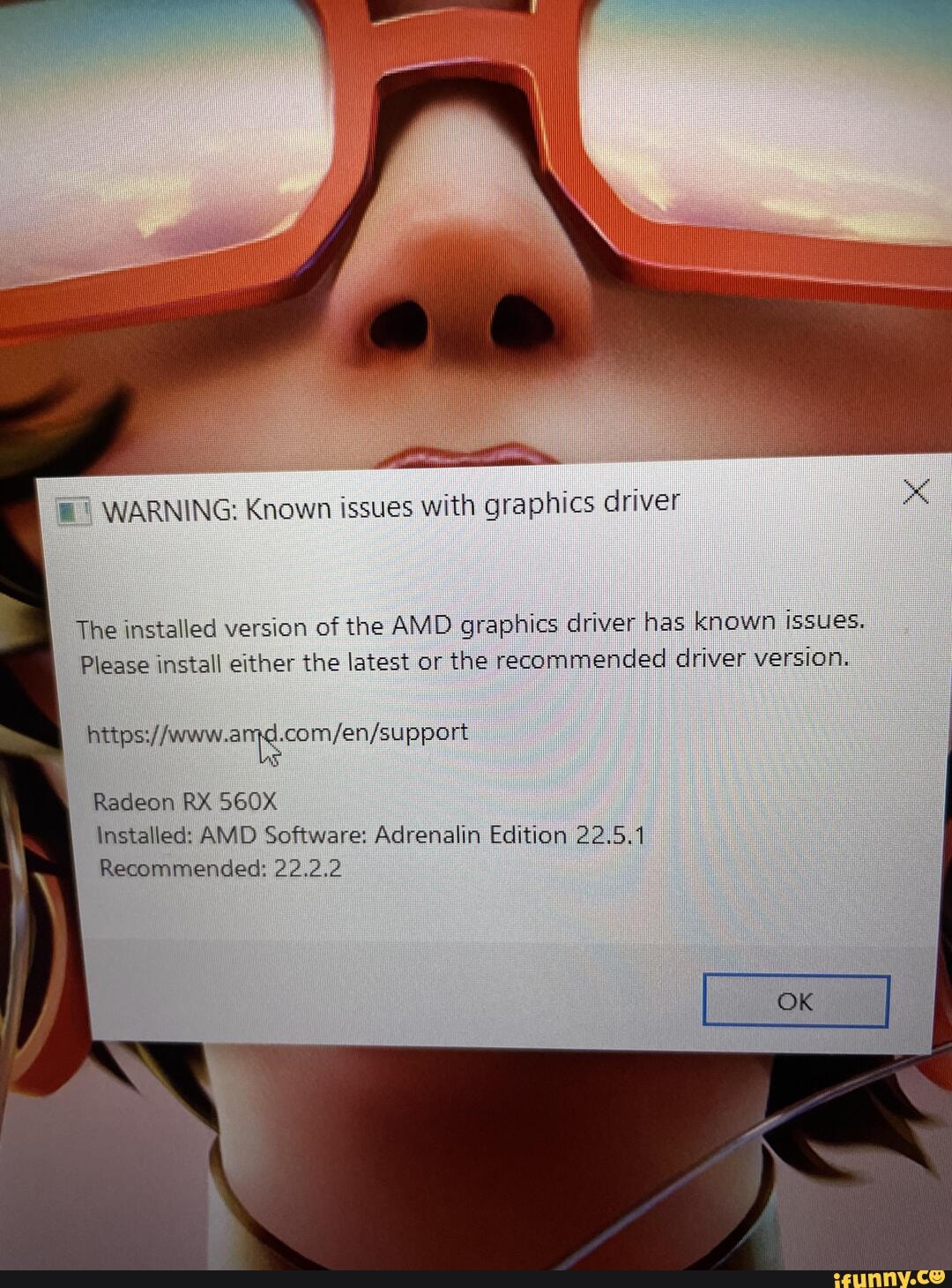 The installed version of the amd graphics driver has known issues что делать