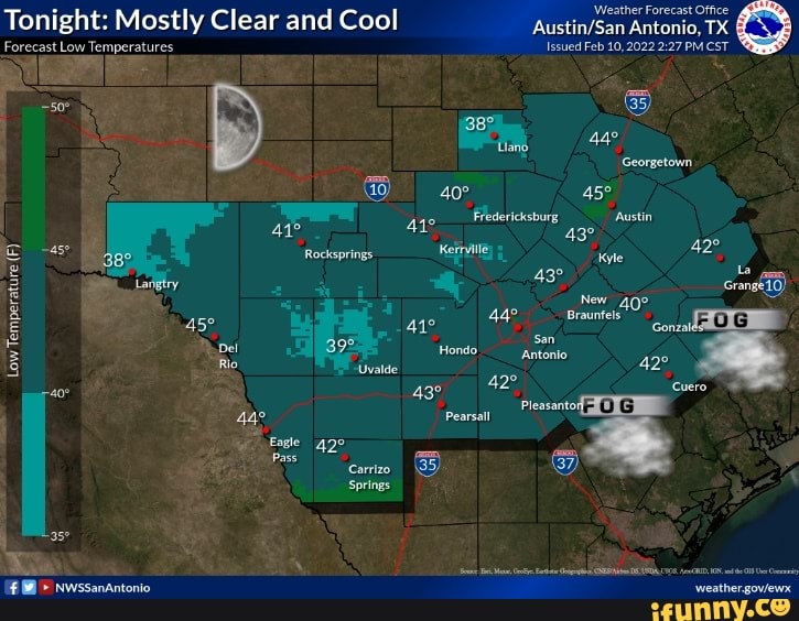 Forecast Low Temperatures Issued Feb 10, 2022 PM CST Tonight Mostly