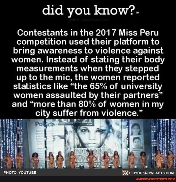 Did you know?. Contestants in the 2017 Miss Peru competition used their
