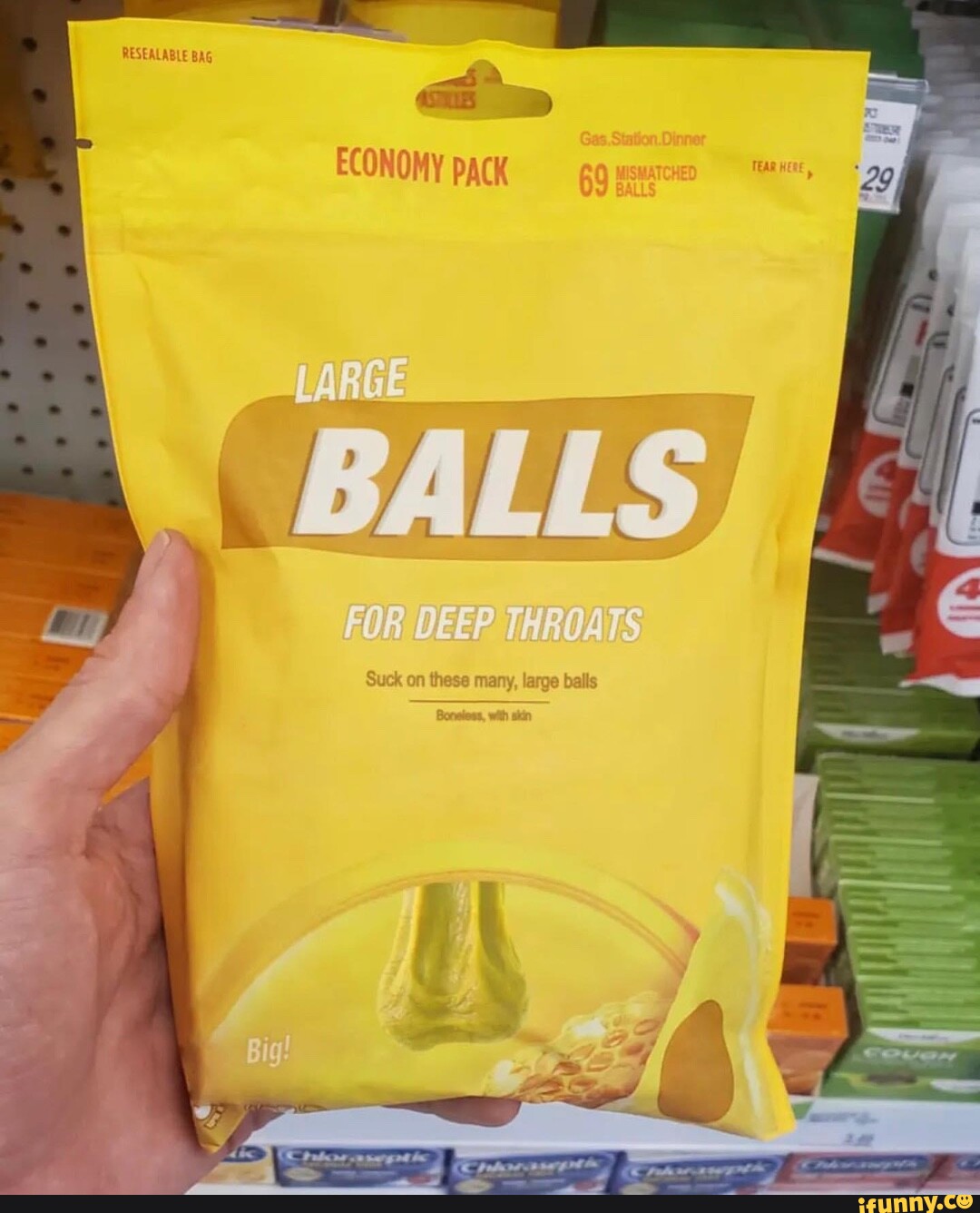 RESEALABLE BAG ECONOMY PACK BALLS Suck on these many, large balls