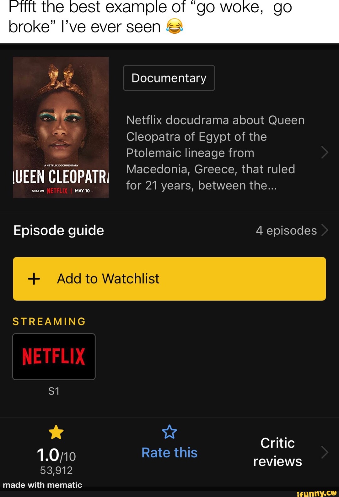 Pint the best example of "go woke, go broke" I've ever seen Documentary