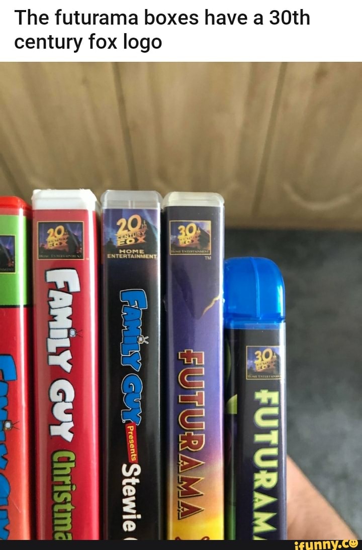 The futurama boxes have a 30th century fox logo
an
BUTURAMA
