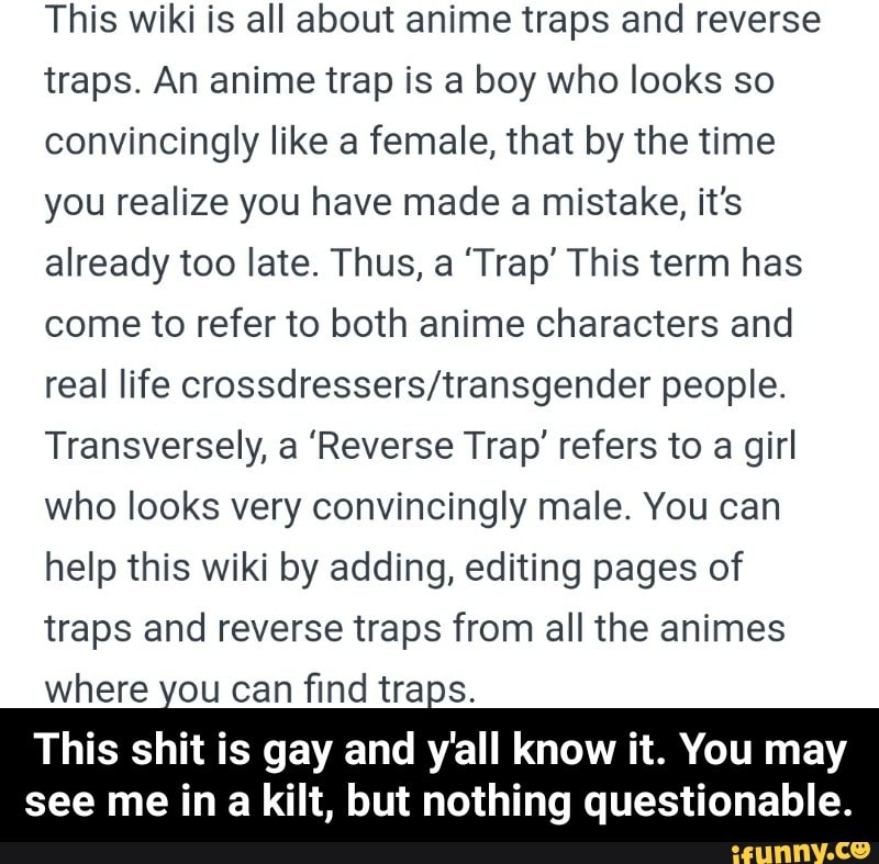 This Wiki Is All About Anime Traps And Reverse Traps An Anime Trap Is A Boy Who Looks So Convincingly Like A Female That By The Time You Realize You Have Made