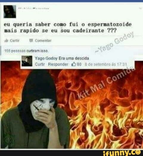 eu queria saber como fui o espermatozoide
mais rapido se eu sou cadeirante 27?