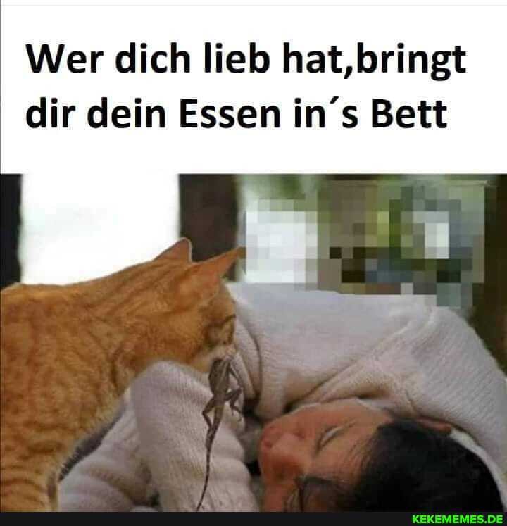 Wer dich lieb hat, bringt dir dein Essen in's Bett