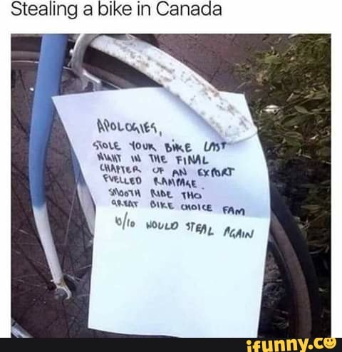 Stealing a bike in Canada
