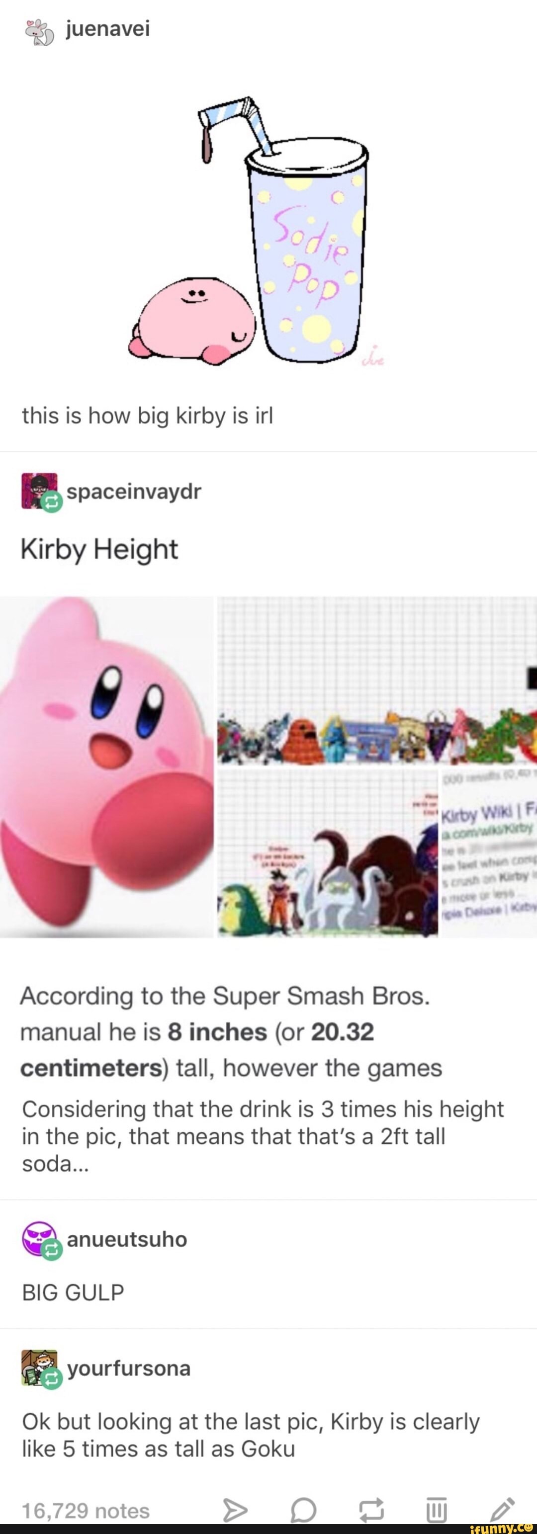 This is how big kirby is irl Kirby Height According to the Super