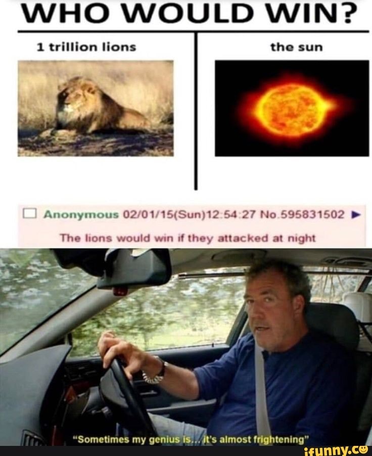 WHO WOULD WIN 1 Trillion Lions The Sun Anonymous 27 No 595831502 The Lions Would Win If They 