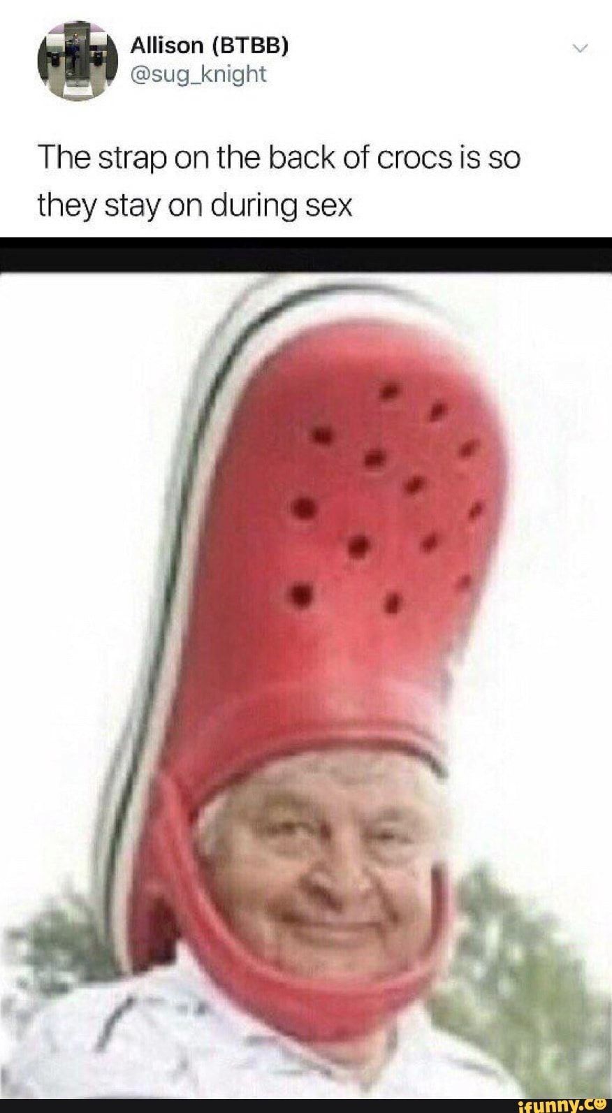 the strap on the back of crocs meme