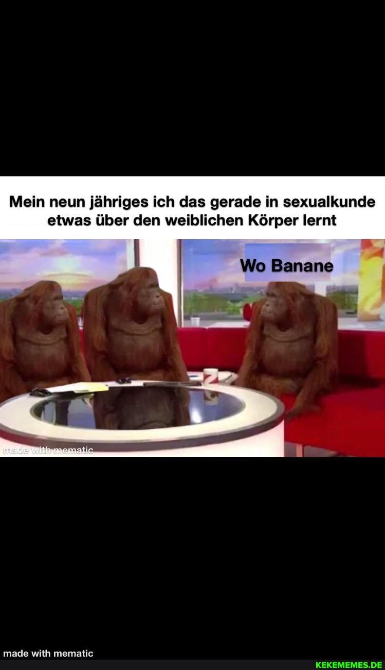 Mein neun jähriges ich das gerade in sexualkunde etwas über den weiblichen Körper lernt
Banane