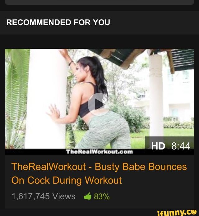 Busty babe workout