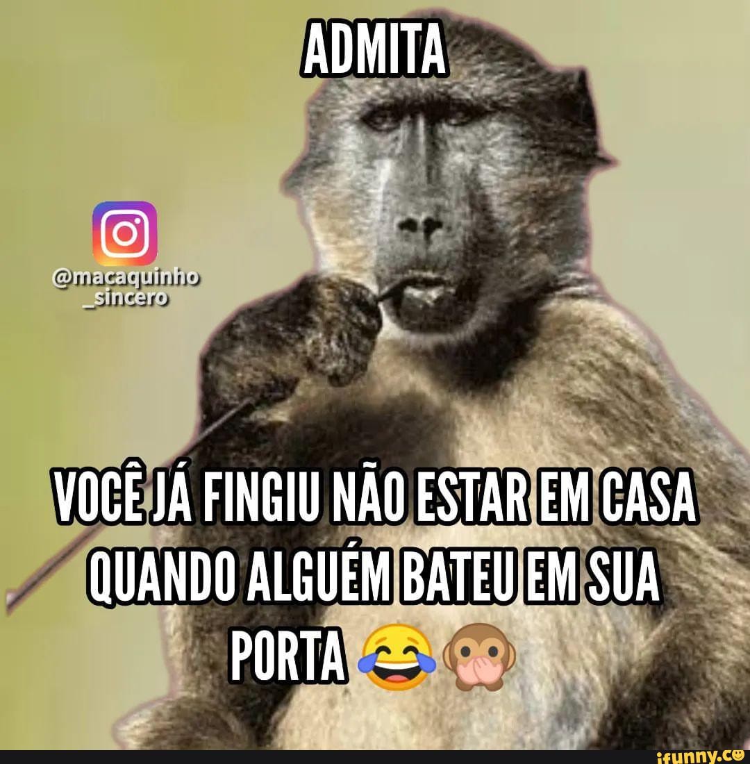 ADMITA macaquinho) VOCÊ JÁ FINGIU NÃO ESTAR EM CASA QUANDO ALGUEM BATEU ...