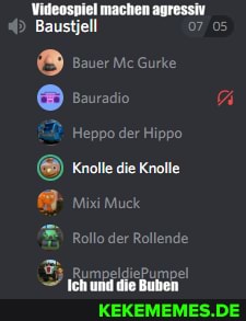 Baustjell
Bauer Mc Gurke
Bauradio
Heppo der Hippo
Knolle die Knolle
Mixi Muck
Rollo der Rollende
RumnaeldiePumnel
07 05