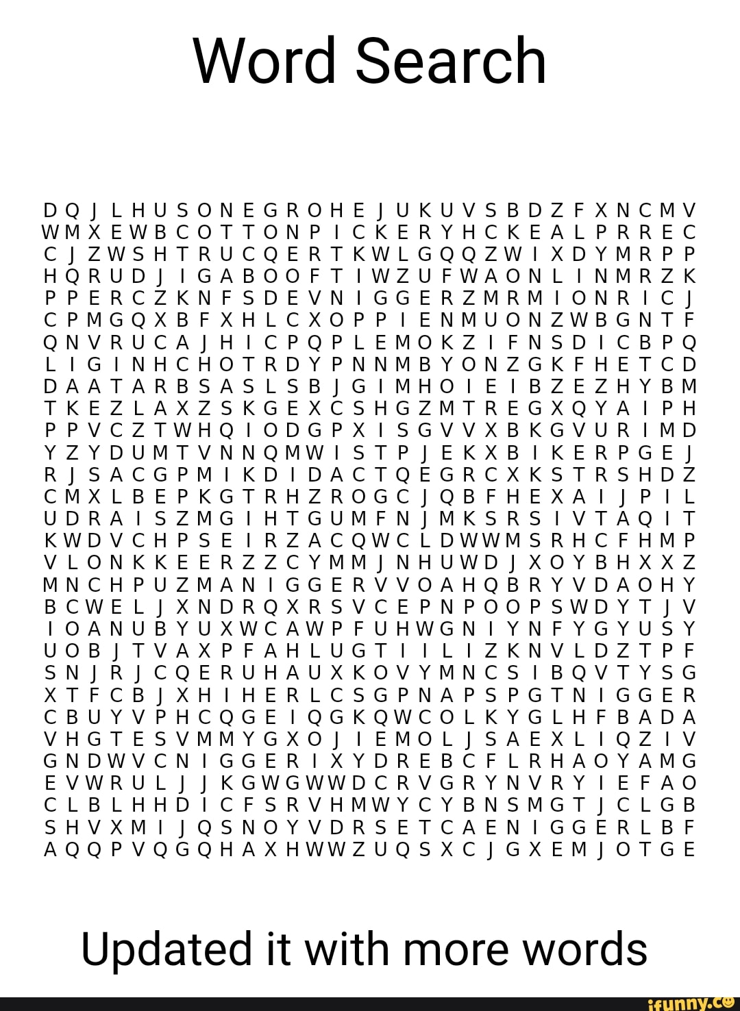 Word Search NIX Updated it with more words - iFunny