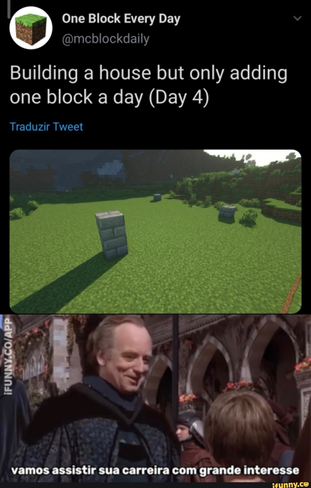One Block Every Day
@mcblockdaily
Building a house but only adding one block a day (Day 4)
Traduzir Tweet
vamos assistir sua carreira com grande interesse